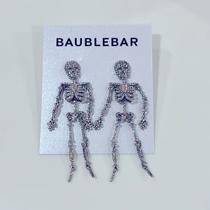 BaubleBar Pave Bonafide Bones Skeleton Drop Earrings - NWT